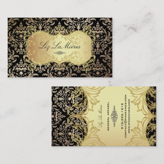 PixDezines Céline Damask Visitekaartje (Voorkant / Achterkant)