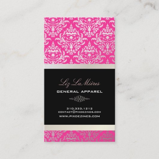 PixDezines Céline Damask Visitekaartje (Voorkant)