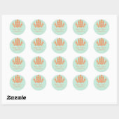 PixDezines celosia oranje kroonluchter Ronde Sticker (Vel)