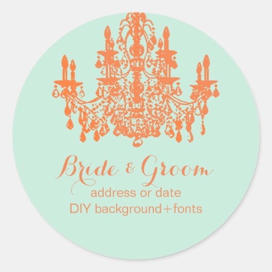 PixDezines celosia oranje kroonluchter Ronde Sticker (Voorkant)