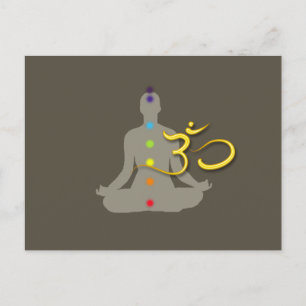 PixDezines Chakra Color+Om-symbool Briefkaart
