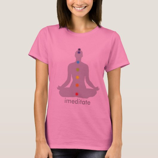 PixDezines Chakra Meditation, instelbaar T-shirt (Voorkant)