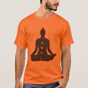 PixDezines Chakra Meditation oranje t-shirt