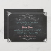 PixDezines CHALKBOARD AFSTUDEREN/DIY Uitnodiging Briefkaart (Voorkant / Achterkant)