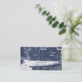 PixDezines chalkboard architect blauwdrukken Visitekaartje (Staand voorkant)