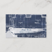 PixDezines chalkboard architect blauwdrukken Visitekaartje (Voorkant)