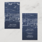 PixDezines chalkboard architect blauwdrukken Visitekaartje (Voorkant / Achterkant)