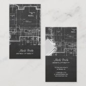 PixDezines chalkboard architect blauwdrukken Visitekaartje (Voorkant / Achterkant)