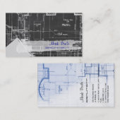 PixDezines chalkboard architect blauwdrukken Visitekaartje (Voorkant / Achterkant)