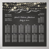 PixDezines Chalkboard/light strings/seating chart Poster (Voorkant)