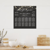 PixDezines Chalkboard/light strings/seating chart Poster (Keuken)