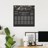 PixDezines Chalkboard/light strings/seating chart Poster (Thuiskantoor)