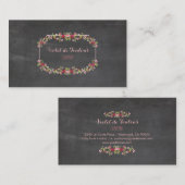 PixDezines Chalkboard+Petite Fleurs Visitekaartje (Voorkant / Achterkant)