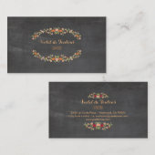 PixDezines Chalkboard+Petite Fleurs Visitekaartje (Voorkant / Achterkant)