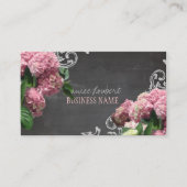 PixDezines Chalkboard+Pink Hydrangea Visitekaartje (Voorkant)