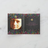 PixDezines Chalkboard Rainbow Confetti/Dank u Bedankkaart (Binnen)