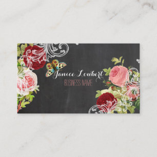 PixDezines Chalkboard/Redoute  Rozen Visitekaartje