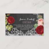 PixDezines Chalkboard/Redoute  Rozen Visitekaartje (Achterkant)