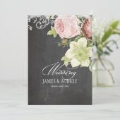 PixDezines CHALKBOARD/ROCOCO/ ROZEN Kaart (Staand voorkant)