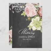 PixDezines CHALKBOARD/ROCOCO/ ROZEN Kaart (Voorkant / Achterkant)