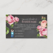 PixDezines Chalkboard/ Rozen/sociale media Visitekaartje (Achterkant)