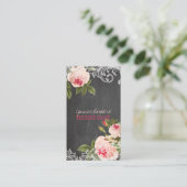 PixDezines Chalkboard+ Rozen Visitekaartje (Staand voorkant)