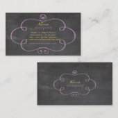 PixDezines chalkboard+scrolls lijst Visitekaartje (Voorkant / Achterkant)
