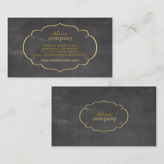 PixDezines chalkboard+scrolls lijst Visitekaartje (Voorkant / Achterkant)