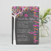 PixDezines CHALKBOARD TREE OF LIFE BAT MITZVAH Kaart (Staand voorkant)
