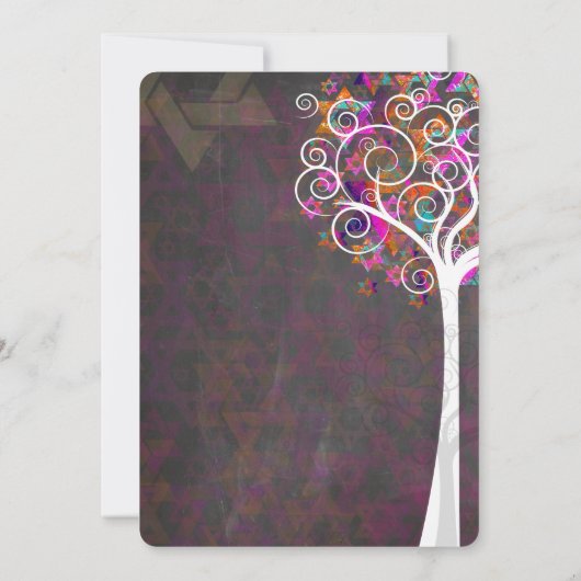 PixDezines CHALKBOARD TREE OF LIFE BAT MITZVAH Kaart (Achterkant)