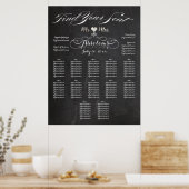 PixDezines Chalkboard vind uw zitplaats/zitplaatsk Poster (Keuken)