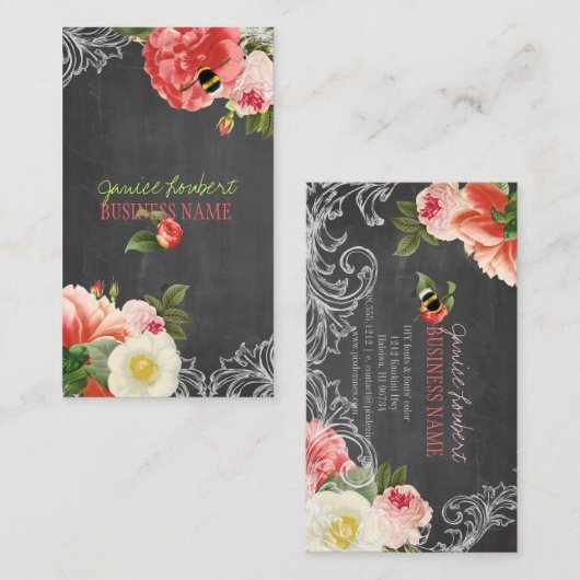 PixDezines Chalkboard+ volken Visitekaartje