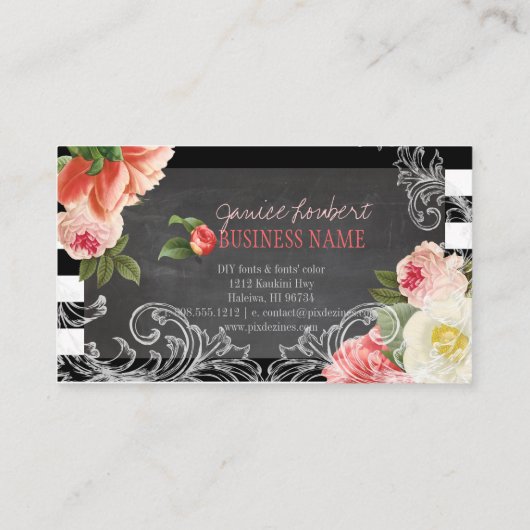 PixDezines Chalkboard+ volken Visitekaartje (Achterkant)