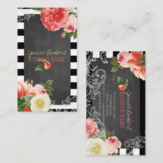 PixDezines Chalkboard+ volken Visitekaartje (Voorkant / Achterkant)