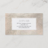 PixDezines champagne strepen/faux zilver Visitekaartje (Achterkant)