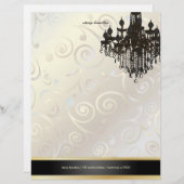 PixDezines Chandelier cupcakes zwammen/parelwit Custom Briefhoofd (Voorkant / Achterkant)