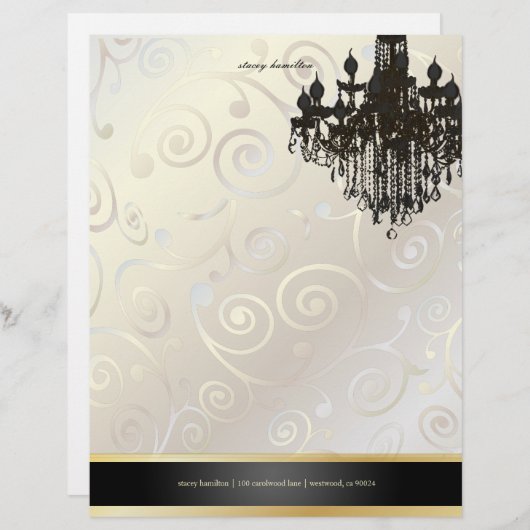 PixDezines Chandelier cupcakes zwammen/parelwit Custom Briefhoofd (Voorkant / Achterkant)