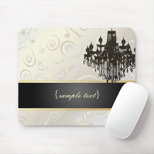 PixDezines Chandelier cupcakes zwammen/parelwit Muismat (Met muis)