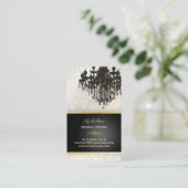 PixDezines Chandelier cupcakes zwammen/parelwit Visitekaartje (Staand voorkant)