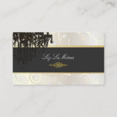 PixDezines Chandelier cupcakes zwammen/parelwit Visitekaartje (Achterkant)