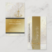 PixDezines Chandelier cupcakes zwammen/parelwit Visitekaartje (Voorkant / Achterkant)