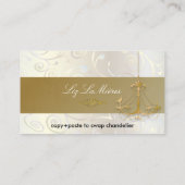 PixDezines Chandelier cupcakes zwammen/parelwit Visitekaartje (Achterkant)