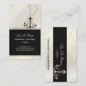 PixDezines Chandelier cupcakes zwammen/parelwit Visitekaartje (Voorkant / Achterkant)