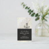 PixDezines Chandelier cupcakes zwammen/parelwit Visitekaartje (Staand voorkant)