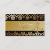 PixDezines Chandelier + Damask/Black + Gold Lace Visitekaartje (Achterkant)