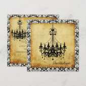 PixDezines -Chandelier+damask-grenzen Kaart (Voorkant / Achterkant)