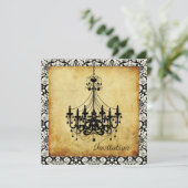 PixDezines -Chandelier+damask-grenzen Kaart (Staand voorkant)