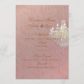 PixDezines Chandelier + Damask/roze champagne Menu (Voorkant)