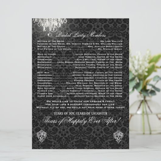 PixDezines chandelier/desiree damask/programme Programmakaart (Staand voorkant)