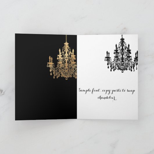 PixDezines Chandelier/DIY achtergrondkleur Bedankkaart (Binnen)